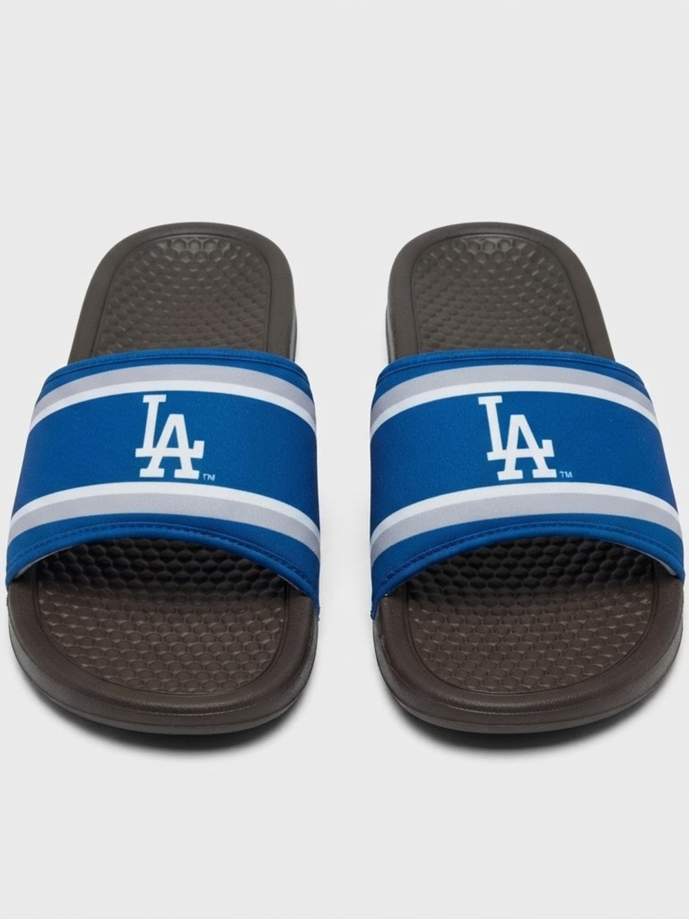 LA Dodgers Men’s Slide Sandals Blue Black MLB Logo Size 13-14 XL NWT